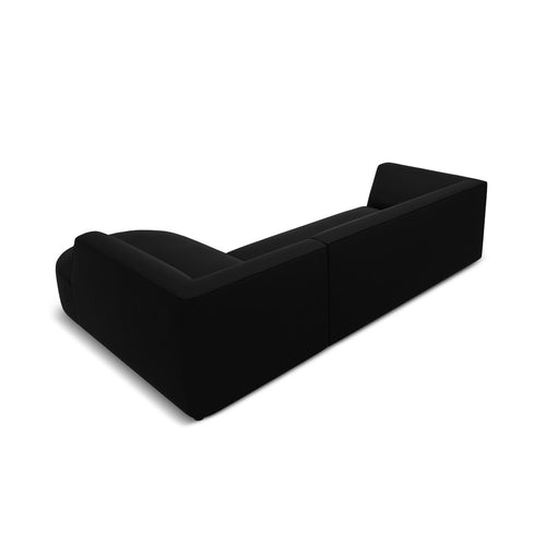Cosmopolitan Design - Modulaire hoekbank rechts Siena 4-zits, flueel zwart - 180x273x69cm