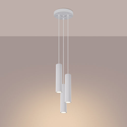 Sollux Lighting Hanglamp KARBON 3P wit - 19,5x19,5x108cm