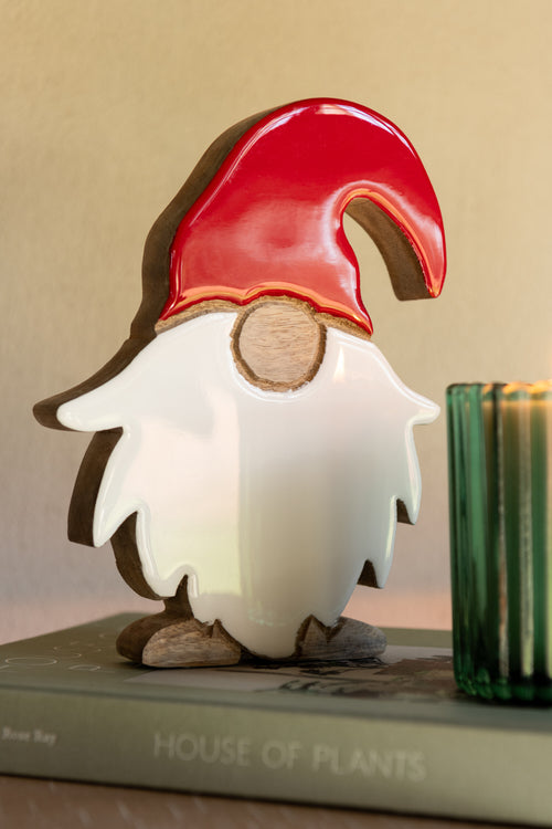 J-Line decoratie Kerstman Blinkend - hout - mix - large - vtwonen shop