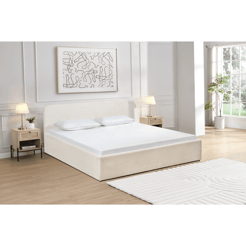 Calicosy - Opbergbed LIVY - Beige hoofdbord - 88x170x215 cm