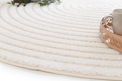 AFK Living vloerkleed Cleo - reliëfeffect - wit - 160 x 160 cm - vtwonen shop