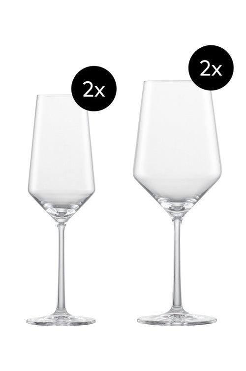 Zwiesel Glas Pure 4-delige Date Night Set - Wijn- en Champagneglazen - vtwonen shop