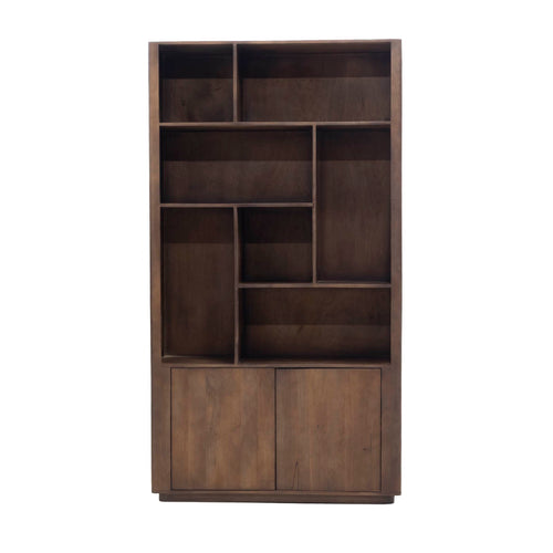 Giga Meubel Wandkast Finn - Donkerbruin Mangohout - 120x45x220cm