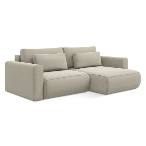 LaMiaSofa hoekbank rechts Perugia - velours - parel - 240x149x82