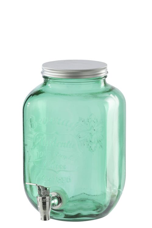 J-Line drankdispenser  - glas - smaragdgroen