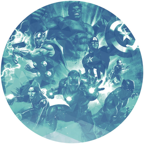 Sanders & Sanders zelfklevende behangcirkel The Avengers blauw - Ø 128 cm - 612030