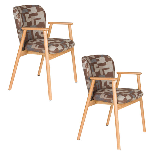 Housecraft Living Kenna Eetkamerstoelen met armleuning bruin - Set van 2 - vtwonen shop