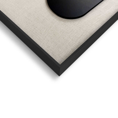 Reinders Organic Blocks Linen Black schilderij 3d art -  zwart - woonkamer - 70x50cm
