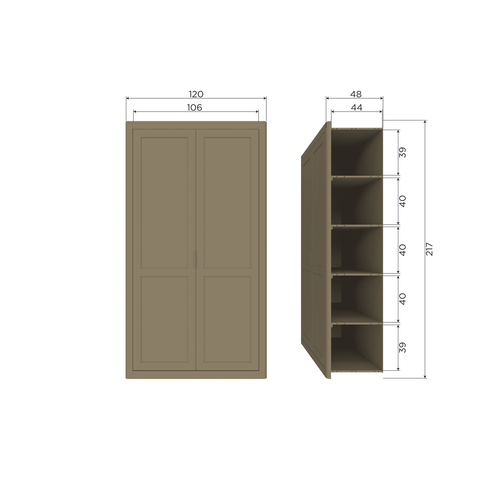 WOOOD opbergkast Gunnar - Grenen - Dust - 217x120x48