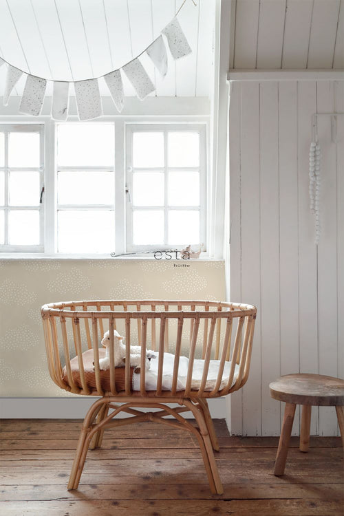 ESTAhome behang wolkjes beige - 53 cm x 10.05 m - 139515
