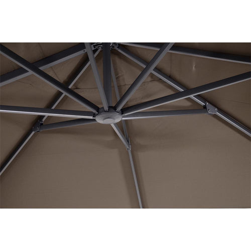 Lesli Living push-up parasol Taurus - taupe - Ø350cm