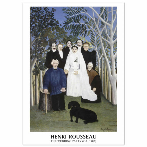 Artfulprints Poster Henri Rousseau - The wedding party   - 50x70 cm - Meerkleurig
