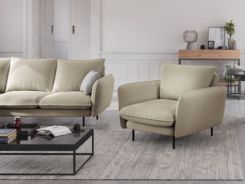 Cosmopolitan Design Fauteuil Vienna structurele stof, beige - 94x97x95cm