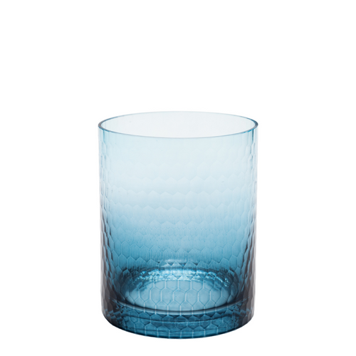 Sia Deco Windlicht Decoratief - blauw - glas - H15 - vtwonen shop