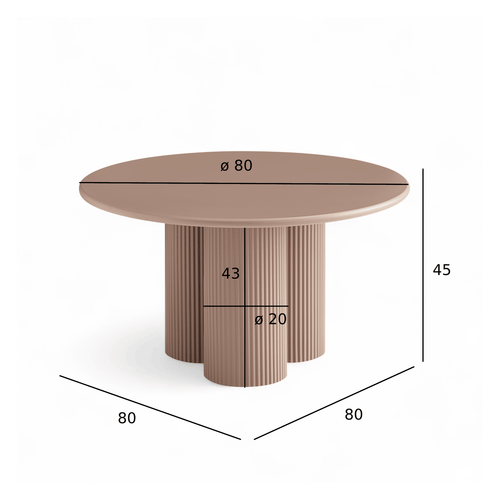 Furnhouse ronde salontafel Flow - Mokkamousse - Ø 80 cm