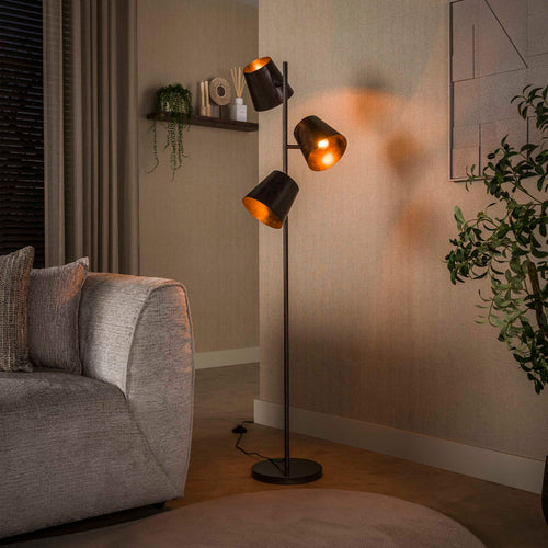 Giga Living Vloerlamp Kinetic - Bruin Metaal - Ø40x165cm