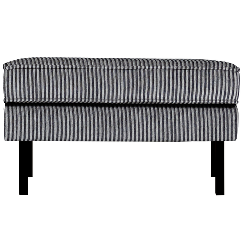 BePureHome hocker op poten Rodeo - Streep - Zwart/Grijs - 45x84x54 cm - vtwonen shop