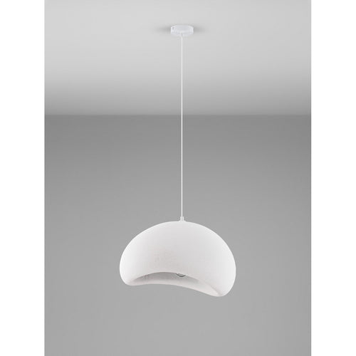 Nova Luce AERE 50 cm koepelvormige hanglamp voor plafondmontage, steenwit, E27, 1x12W