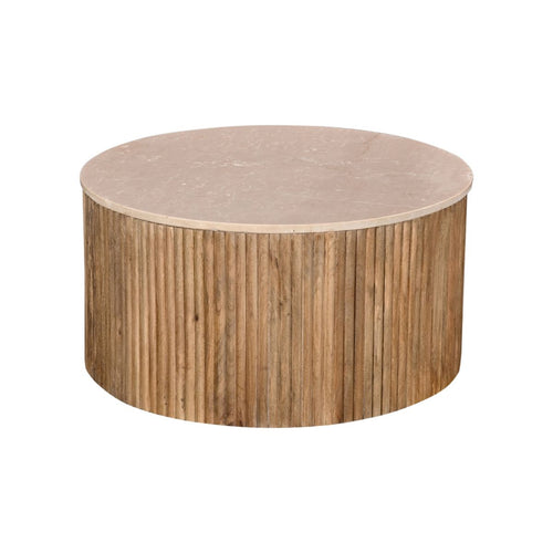 Giga Meubel Salontafel Davi - Rond - Naturel - Marmer - Ø70cm - vtwonen shop