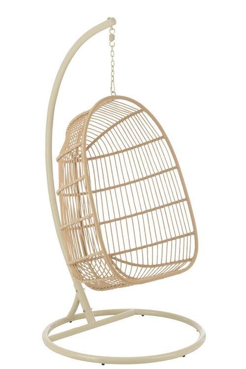 J-Line hangstoel Egga - metaal/koord - beige