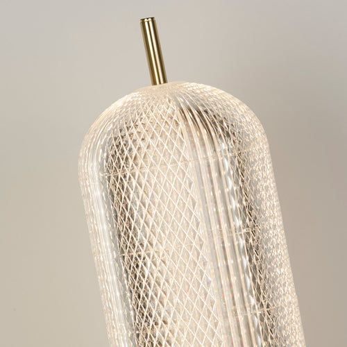 Searchlight Capsule LED-tafellamp, satijnen messing metalen en acryl kap