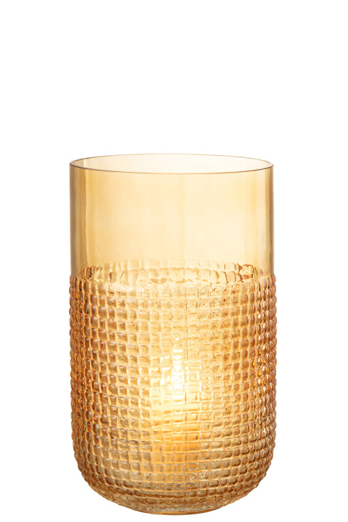 J-Line vaas Patroon - glas - oranje - medium - Ø 15 cm - vtwonen shop