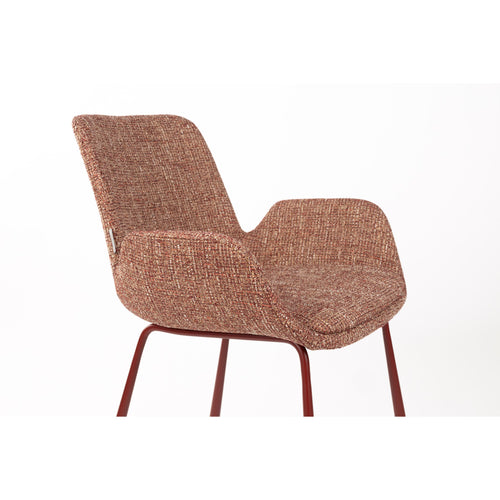 Zuiver Brit Eetkamerstoelen Armleuning Rood - Set van 2