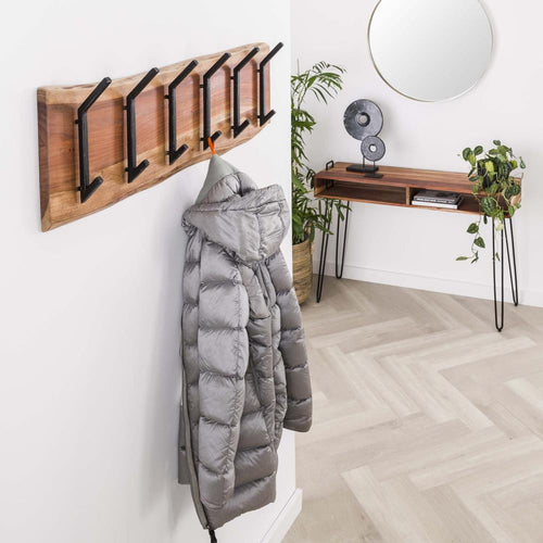 Giga Meubel Kapstok Edge - Naturel Hout - 12 Haken - 100x30x1cm