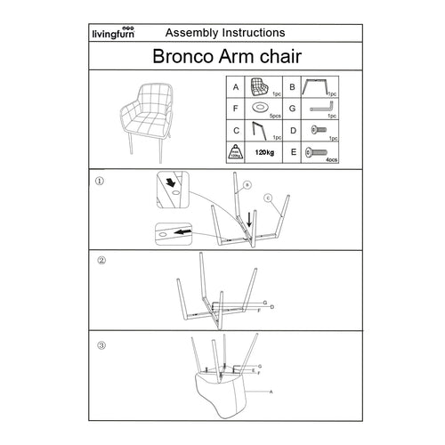 Livingfurn eetkamerstoel Bronco - greige - stof - set van 2 - vtwonen shop