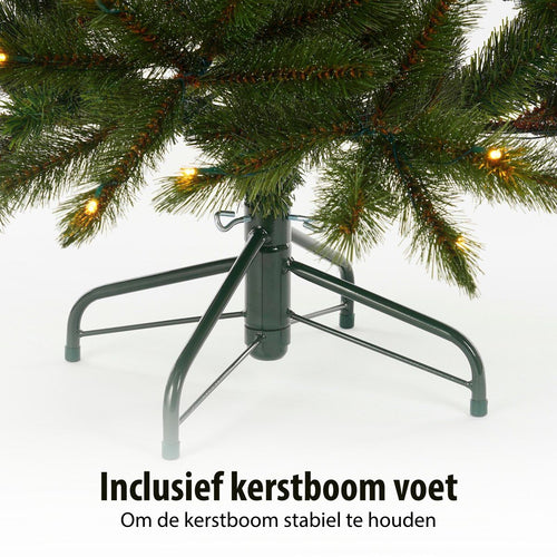 Triumph Tree Bristlecone Kunstboom - Kerstboom met 144 Warm Witte LED Lampjes - Kerstversiering voor Binnen - Scharnierconstructie voor Snelle Opbouw
