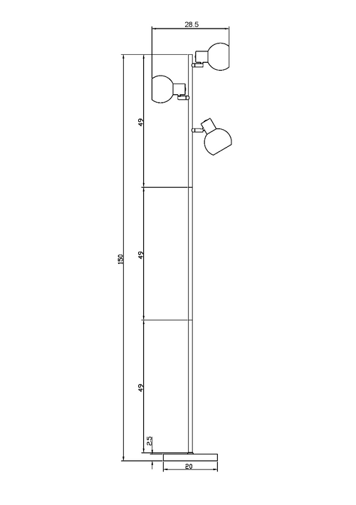 Lighto | Art deco vloerlamp zwart met goud glas 3-lichts | Juna