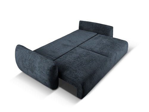 Cosmopolitan Design Slaapbank met opbergdoos Matera 3-zits, chenille, koningsblauw - 108x240x86cm