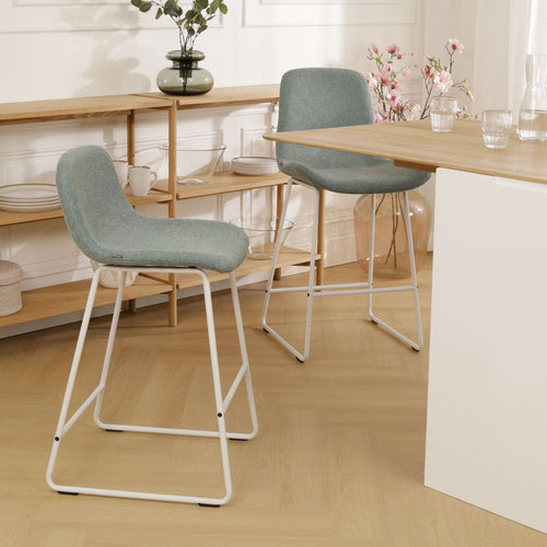 Nolon Nino-Mats Barkruk Zachtgroen - Wit Onderstel - 75 cm - vtwonen shop