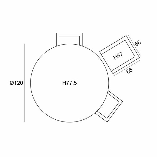 Garden Impressions tuinset Angela - Duuk - donker grijs - Ø120 cm - 5-delig