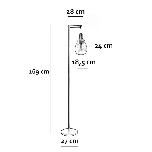 Freelight vloerlamp Dorato - 1 lichts - 28  x 169   cm - zwart goud - vtwonen shop