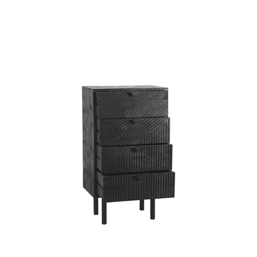 LABEL51 Ladekast Cotia - Zwart Mangohout - 50x30x90cm - vtwonen shop