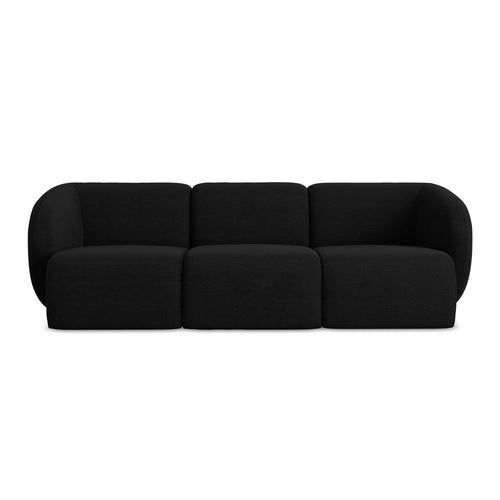 LaMiaSofa 3-zits bank Cervo - bouclé - zwart - 244x94x75