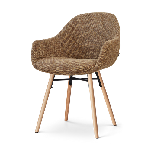 Nolon Nena-Mae eetkamerstoel bruin blend - houten onderstel