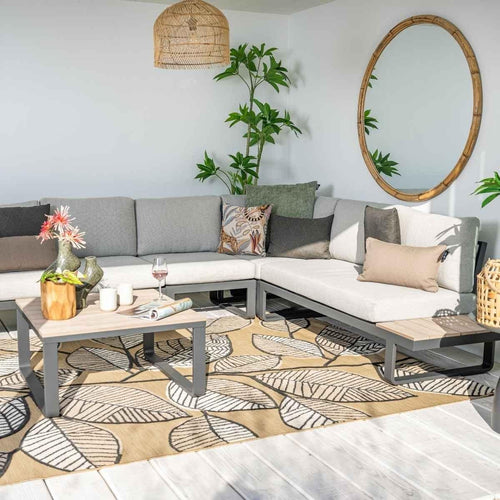 Garden Impressions loungeset Diego 5-delig - donker grijs - valley sand