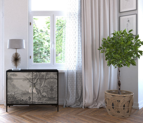 Dressoir MDF 2 deuren en 2 lades met wasvrouwprint - vtwonen shop