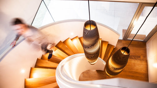 Think Paper hanglamp Skinny - 2 lichts - 21  x 200   cm - bruin - vtwonen shop