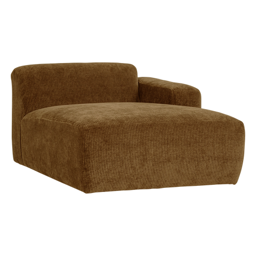 WOOOD chaise longue bank rechts Mojo Base - Rib - Honinggeel - 74x112x162