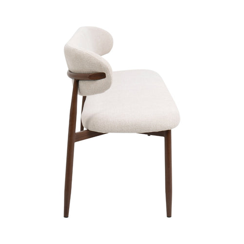 Giga Meubel Eetkamerbank Alexia - Stof - Beige/Walnoot - 180x55x77cm