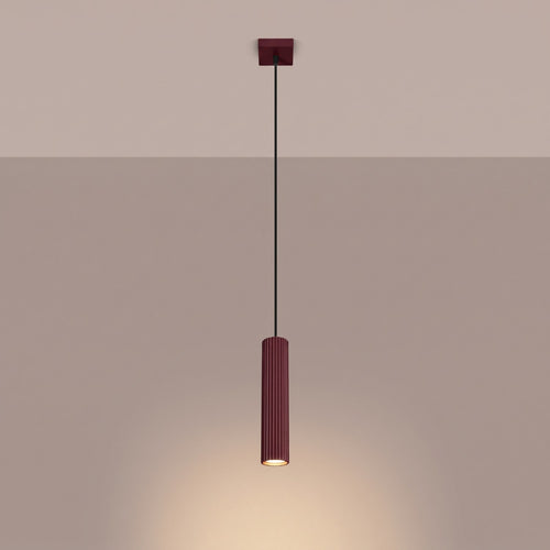 Sollux Lighting Hanglamp KARBON 1 bordeaux - 8x8x118cm
