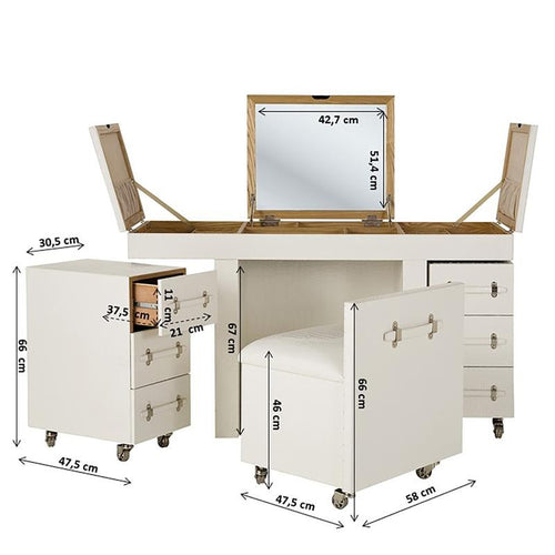 Kare Design Make-up tafel Diva croco wit