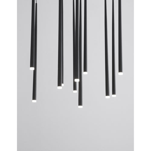 Merano Burnaby 12 lichts cluster hangende plafondlamp Sandy zwart aluminium LED 12x3W 2280Lm 3000K