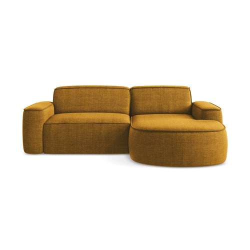 LaMiaSofa hoekbank rechts Melissa - textuurstof - mosterd - 224x166x70