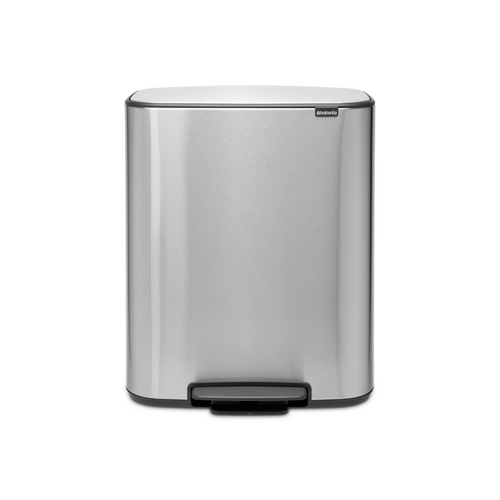 Brabantia Bo Pedaalemmer, met 2 binnenemmers, 2 x 30 liter - Matt Steel Fingerprint Proof