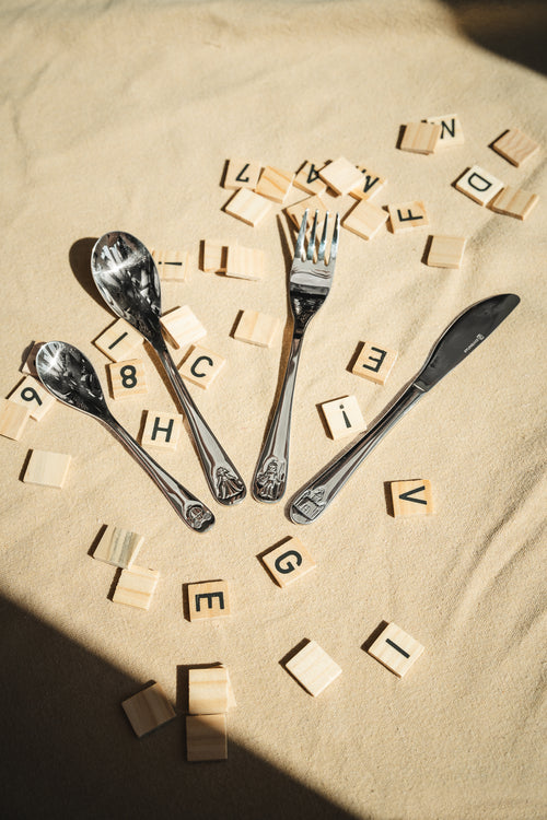 Zilverstad - Kindercouvert Ridders en Prinsessen - 4 delig - RVS - vtwonen shop