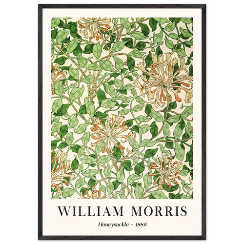 Artfulprints Poster met Lijst William Morris - Honeysuckle 1886   - 70x100 cm - Groen